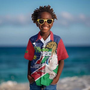 Afro Namibia Independence Day Kid Hawaiian Shirt Namibian 1990 African Pattern