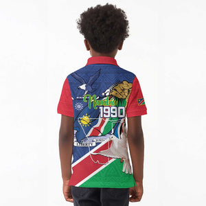 Afro Namibia Independence Day Kid Polo Shirt Namibian 1990 African Pattern