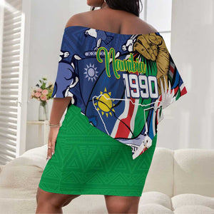Afro Namibia Independence Day Off Shoulder Short Dress Namibian 1990 African Pattern