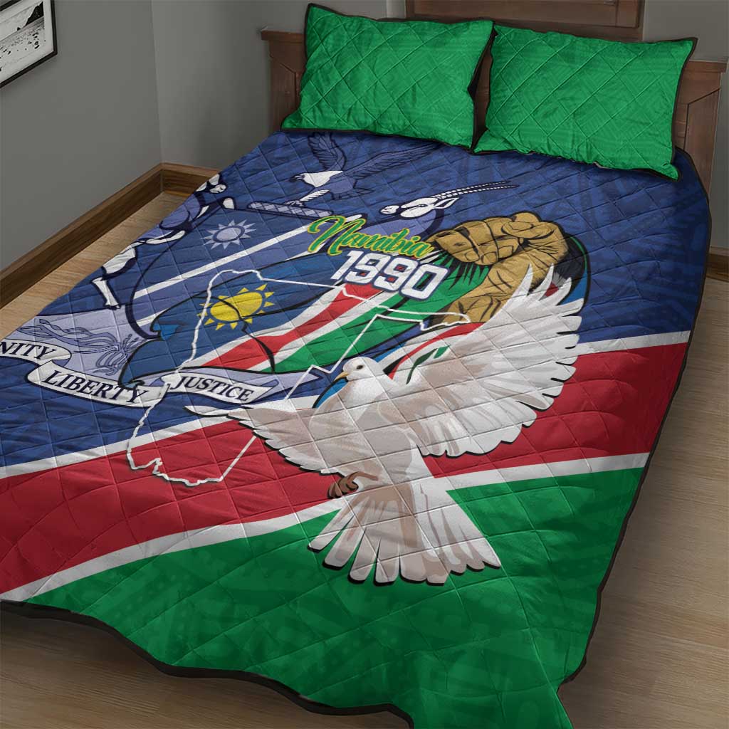 Afro Namibia Independence Day Quilt Bed Set Namibian 1990 African Pattern