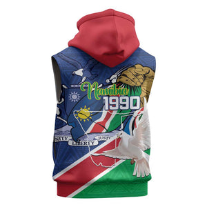 Afro Namibia Independence Day Sleeveless Hoodie Namibian 1990 African Pattern - African Pride