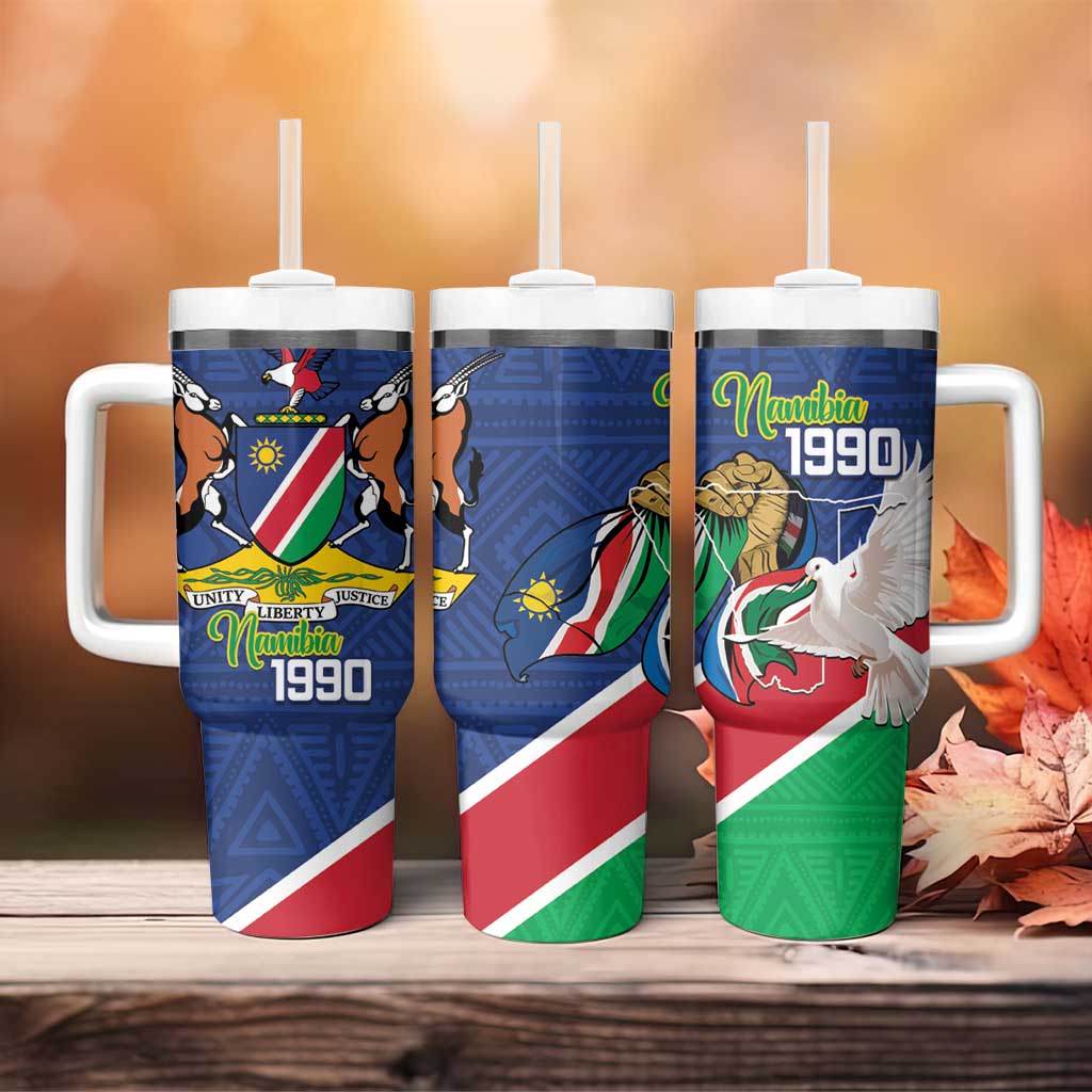 Afro Namibia Independence Day Tumbler With Handle Namibian 1990 African Pattern