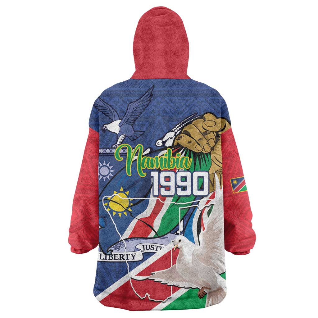 Afro Namibia Independence Day Wearable Blanket Hoodie Namibian 1990 African Pattern