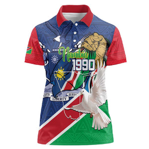 Afro Namibia Independence Day Women Polo Shirt Namibian 1990 African Pattern