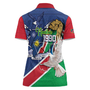 Afro Namibia Independence Day Women Polo Shirt Namibian 1990 African Pattern