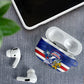Cabo Verde Football 2026 AirPods Case Forca Tubaroes Azuis