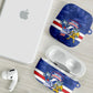 Cabo Verde Football 2026 AirPods Case Forca Tubaroes Azuis