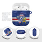 Cabo Verde Football 2026 AirPods Case Forca Tubaroes Azuis