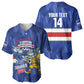 Cabo Verde Football 2026 Custom Baseball Jersey Forca Tubaroes Azuis