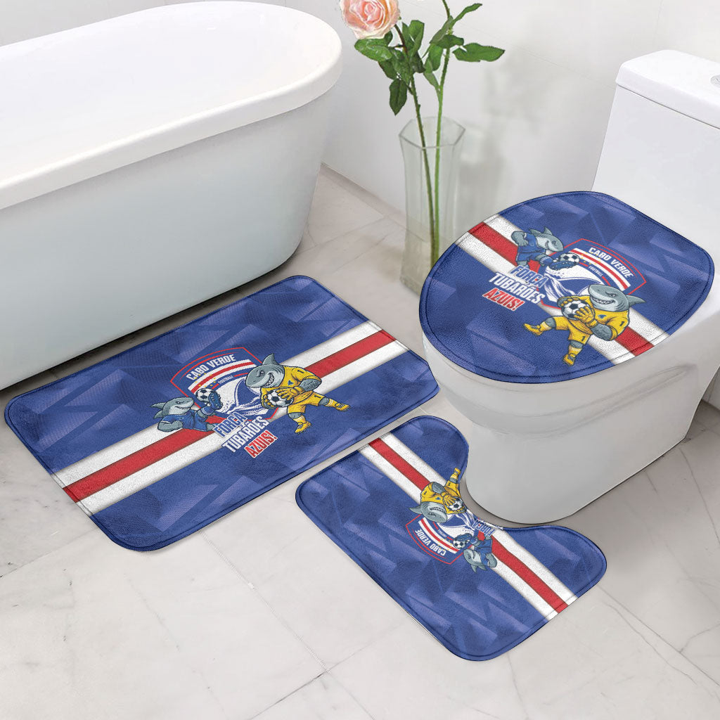 Cabo Verde Football 2026 Bathroom Set Forca Tubaroes Azuis