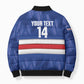 Cabo Verde Football 2026 Custom Bomber Puffer Jacket Forca Tubaroes Azuis