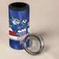 Cabo Verde Football 2026 Custom 4 in 1 Can Cooler Tumbler Forca Tubaroes Azuis