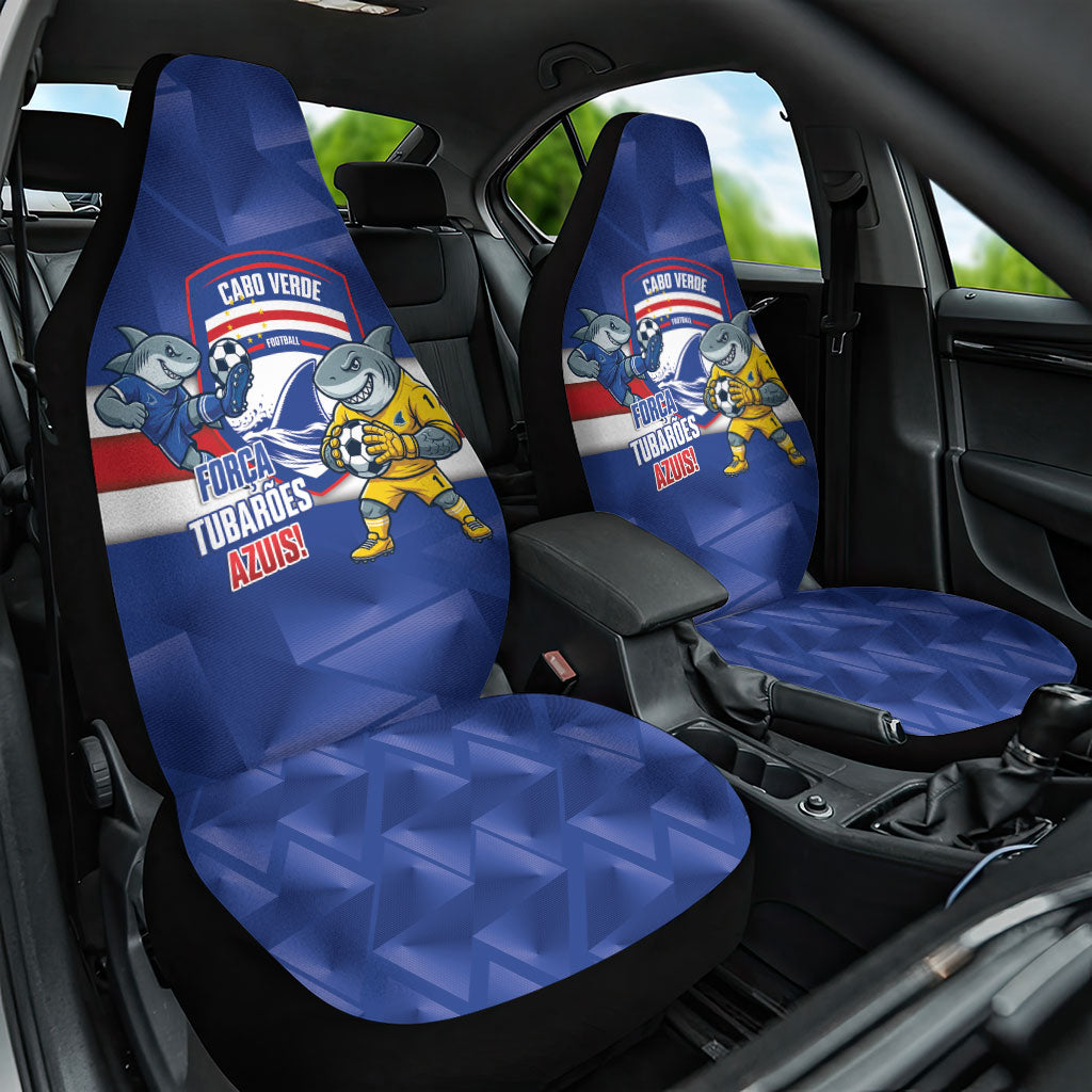Cabo Verde Football 2026 Car Seat Cover Forca Tubaroes Azuis