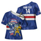 Cabo Verde Football 2026 Custom Cross Shoulder Shirt Forca Tubaroes Azuis
