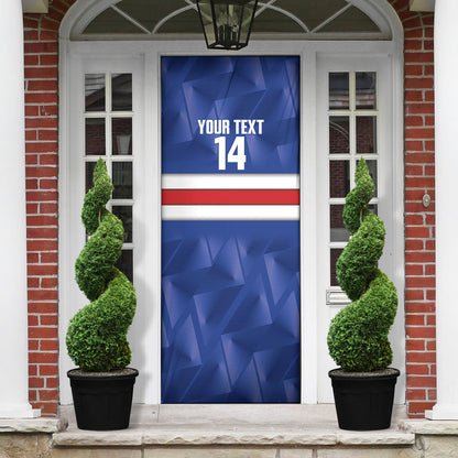 Cabo Verde Football 2026 Custom Door Cover Forca Tubaroes Azuis