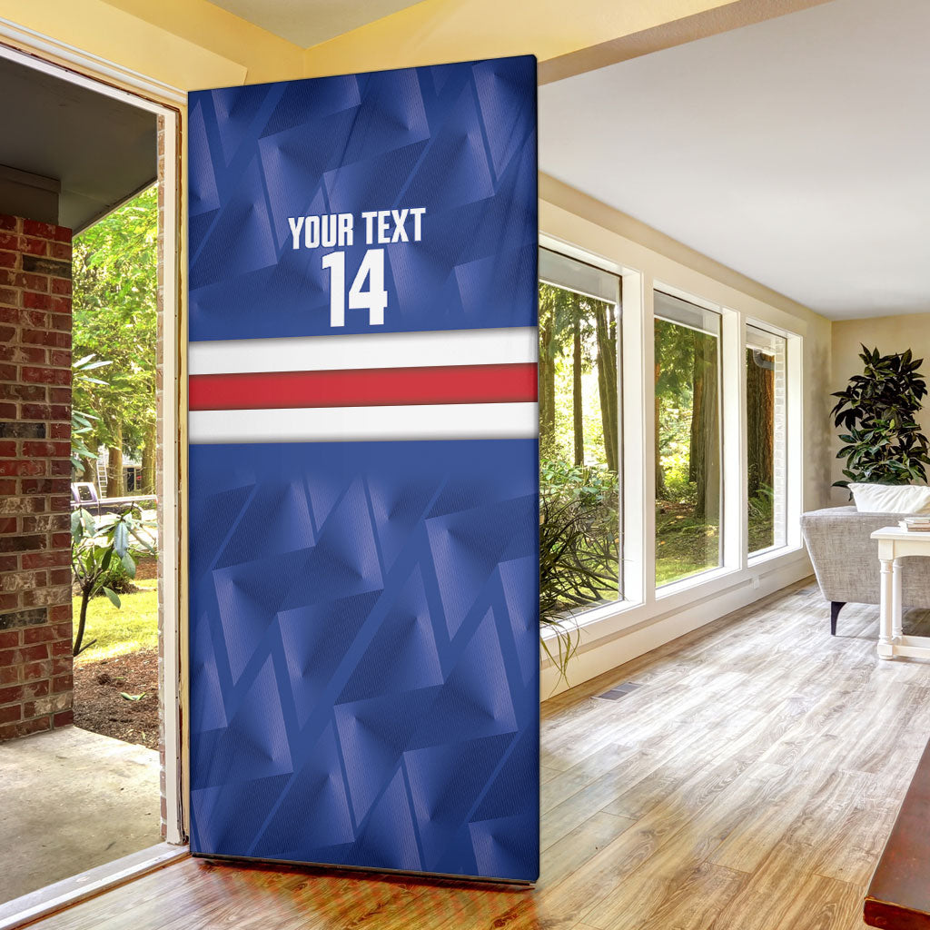 Cabo Verde Football 2026 Custom Door Cover Forca Tubaroes Azuis