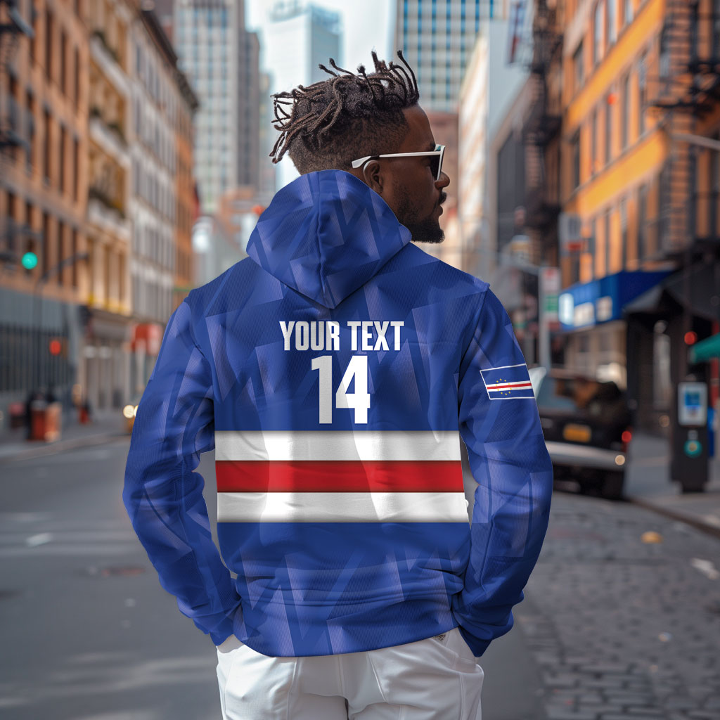 Cabo Verde Football 2026 Custom Hoodie Forca Tubaroes Azuis