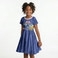 Cabo Verde Football 2026 Custom Kid Short Sleeve Dress Forca Tubaroes Azuis
