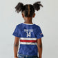 Cabo Verde Football 2026 Custom Kid T shirt Forca Tubaroes Azuis