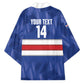 Cabo Verde Football 2026 Custom Kimono Forca Tubaroes Azuis