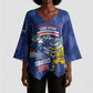 Cabo Verde Football 2026 Custom Kimono Sleeve Blouse Forca Tubaroes Azuis