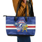 Cabo Verde Football 2026 Leather Tote Bag Forca Tubaroes Azuis