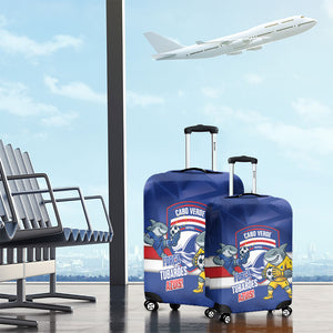 Cabo Verde Football 2026 Luggage Cover Forca Tubaroes Azuis