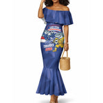 Cabo Verde Football 2026 Custom Mermaid Dress Forca Tubaroes Azuis