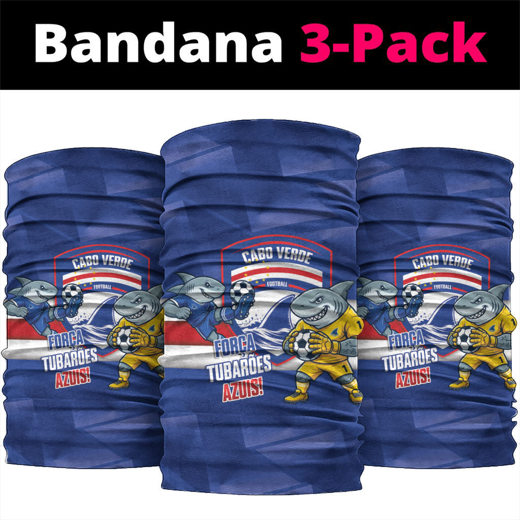 Cabo Verde Football 2026 Neck Gaiter Forca Tubaroes Azuis