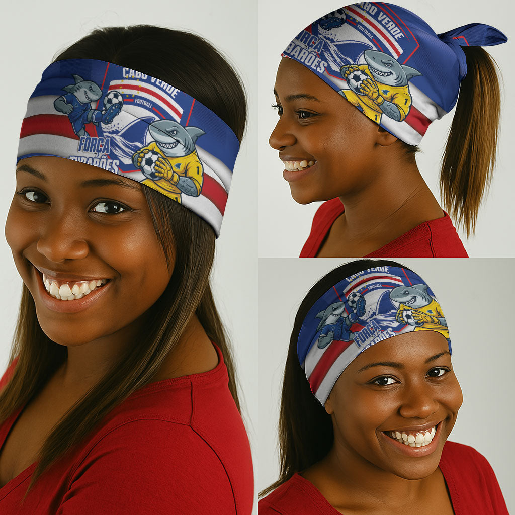 Cabo Verde Football 2026 Neck Gaiter Forca Tubaroes Azuis
