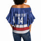 Cabo Verde Football 2026 Custom Off Shoulder Wrap Waist Top Forca Tubaroes Azuis