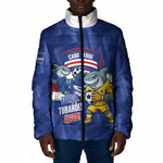Cabo Verde Football 2026 Custom Padded Jacket Forca Tubaroes Azuis