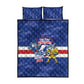 Cabo Verde Football 2026 Quilt Bed Set Forca Tubaroes Azuis
