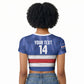 Cabo Verde Football 2026 Custom Raglan Cropped T shirt Forca Tubaroes Azuis