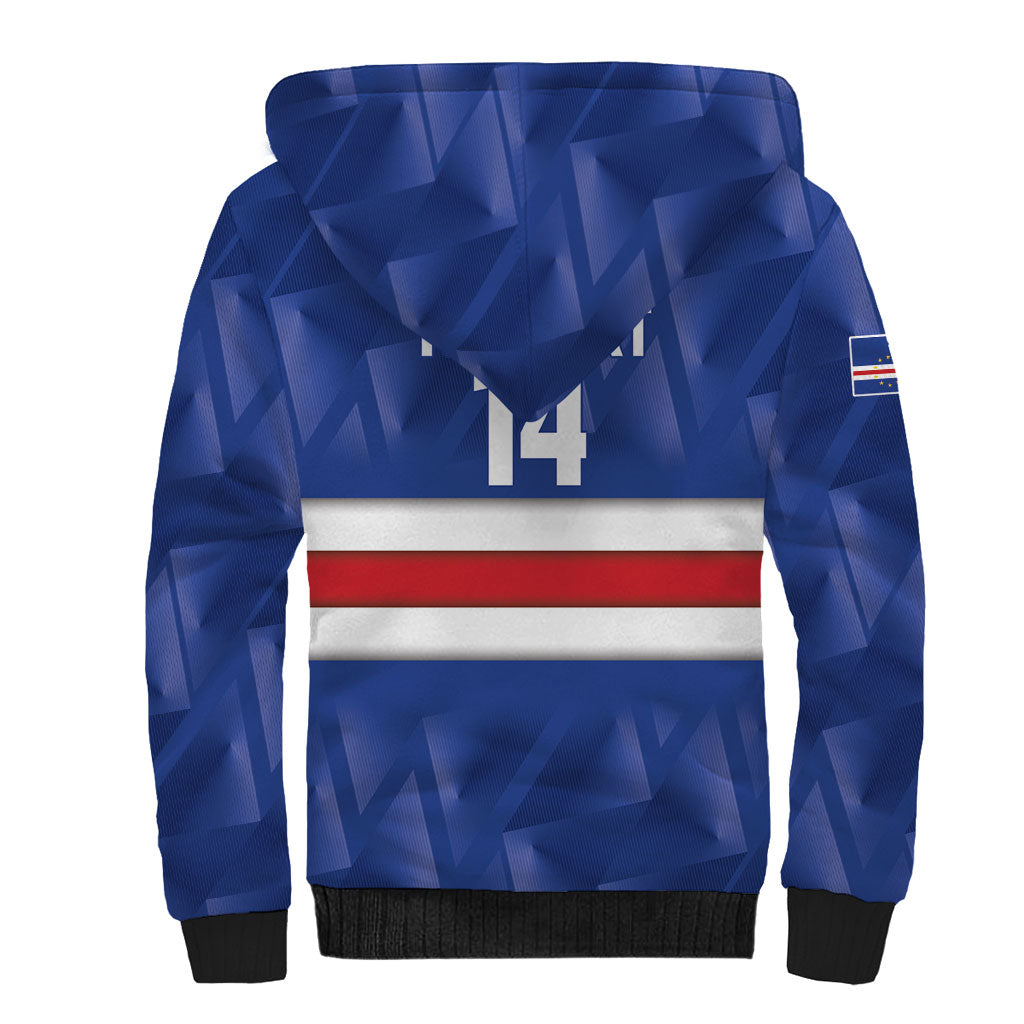 Cabo Verde Football 2026 Custom Sherpa Hoodie Forca Tubaroes Azuis