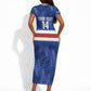 Cabo Verde Football 2026 Custom Short Sleeve Bodycon Dress Forca Tubaroes Azuis