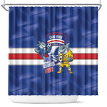 Cabo Verde Football 2026 Shower Curtain Forca Tubaroes Azuis