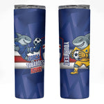 Cabo Verde Football 2026 Custom Skinny Tumbler Forca Tubaroes Azuis