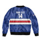 Cabo Verde Football 2026 Custom Sleeve Zip Bomber Jacket Forca Tubaroes Azuis