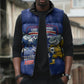 Cabo Verde Football 2026 Custom Sleeveless Puffer Jacket Forca Tubaroes Azuis