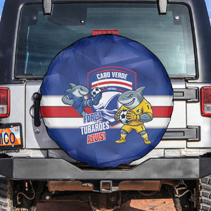 Cabo Verde Football 2026 Spare Tire Cover Forca Tubaroes Azuis