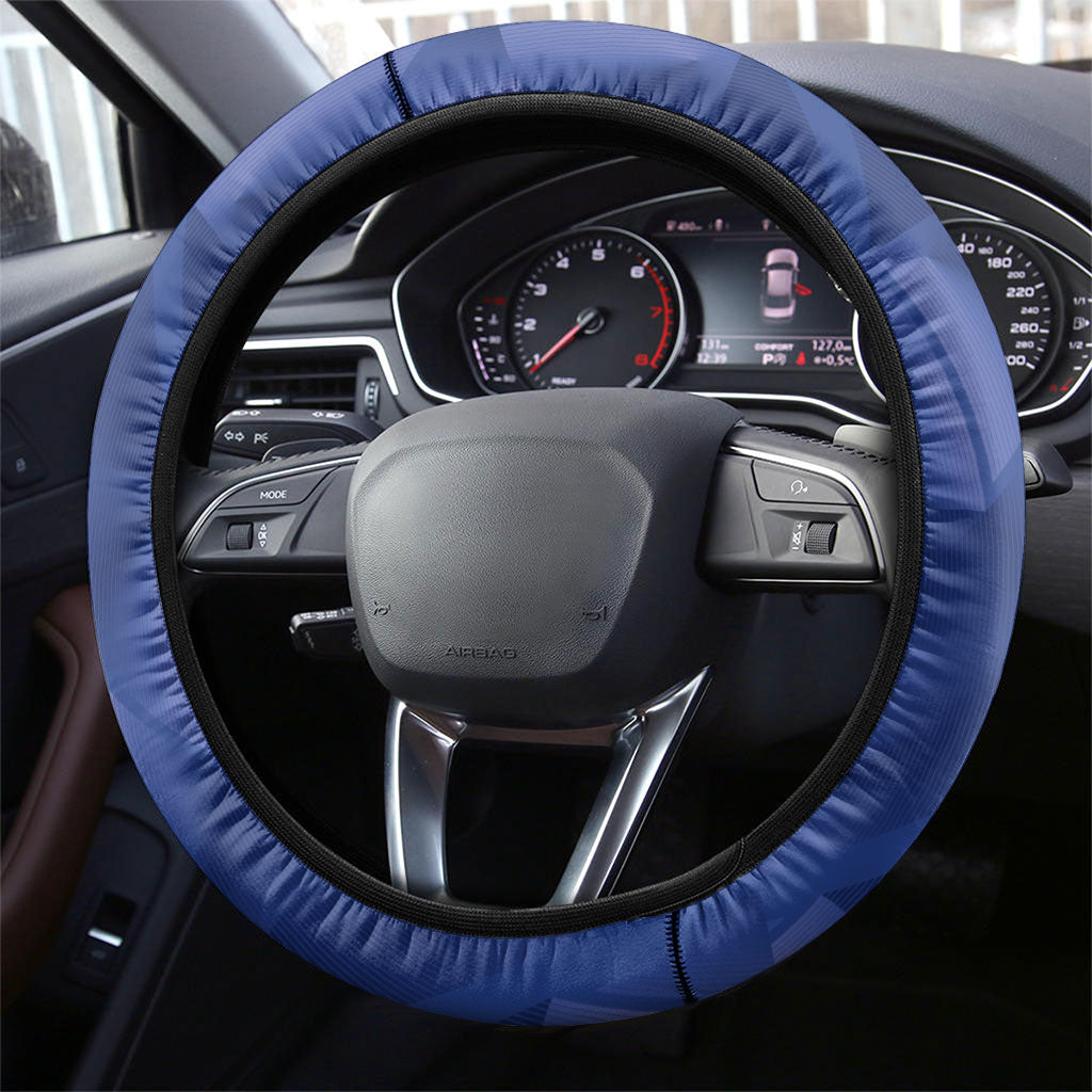 Cabo Verde Football 2026 Steering Wheel Cover Forca Tubaroes Azuis