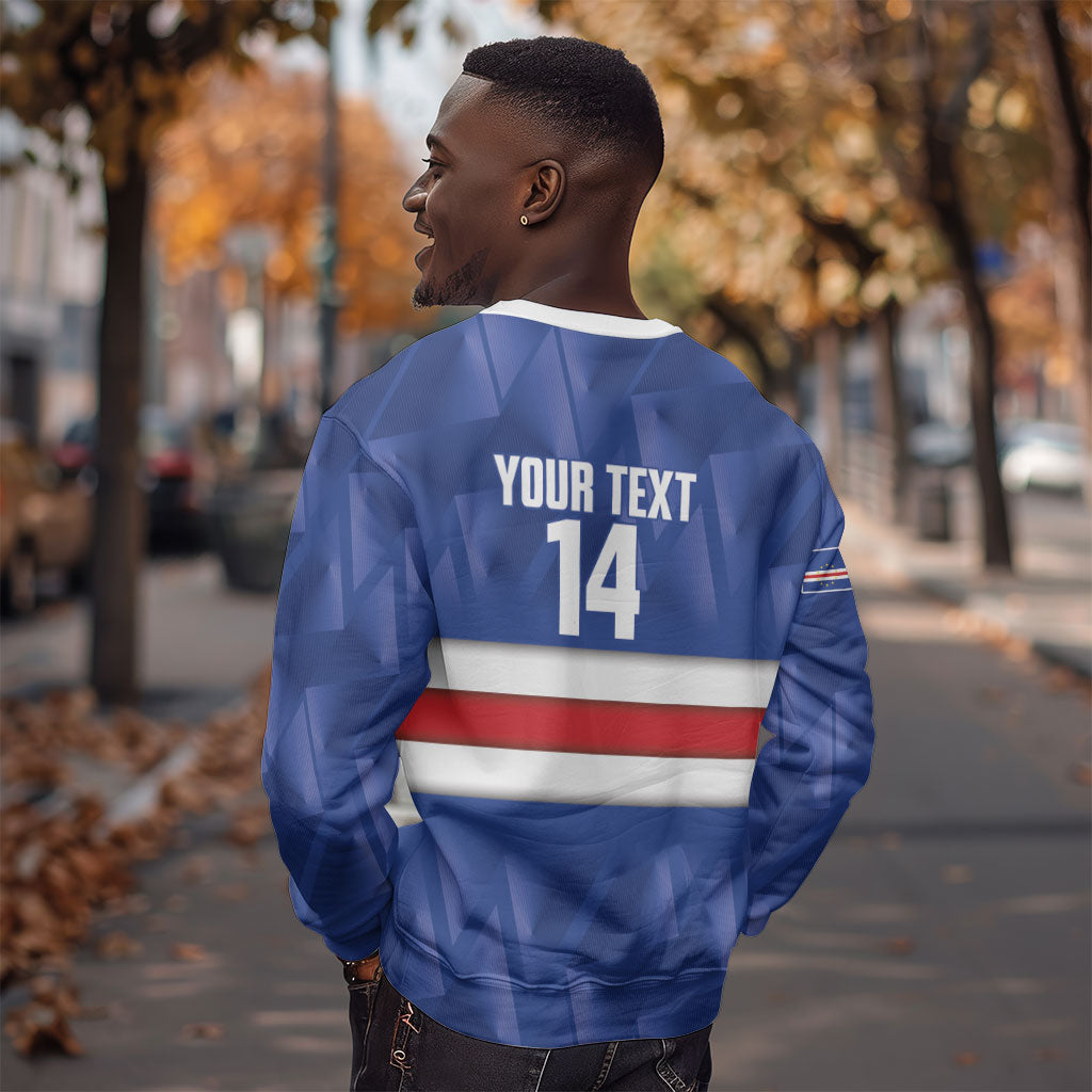 Cabo Verde Football 2026 Custom Sweatshirt Forca Tubaroes Azuis