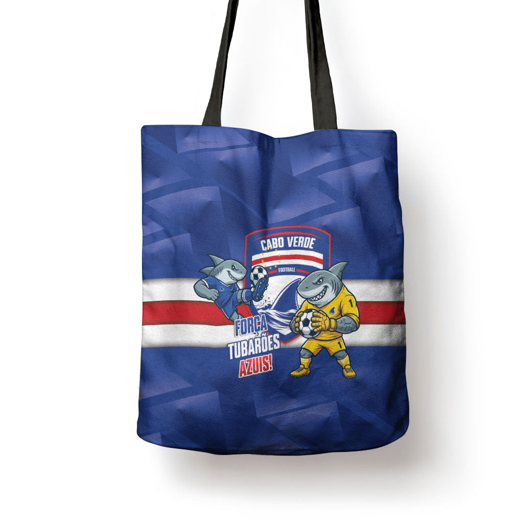 Cabo Verde Football 2026 Tote Bag Forca Tubaroes Azuis