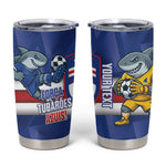 Cabo Verde Football 2026 Custom Tumbler Cup Forca Tubaroes Azuis