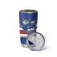 Cabo Verde Football 2026 Custom Tumbler Cup Forca Tubaroes Azuis