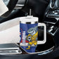 Cabo Verde Football 2026 Custom Tumbler With Handle Forca Tubaroes Azuis