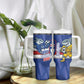 Cabo Verde Football 2026 Custom Tumbler With Handle Forca Tubaroes Azuis