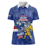 Cabo Verde Football 2026 Custom Women Polo Shirt Forca Tubaroes Azuis