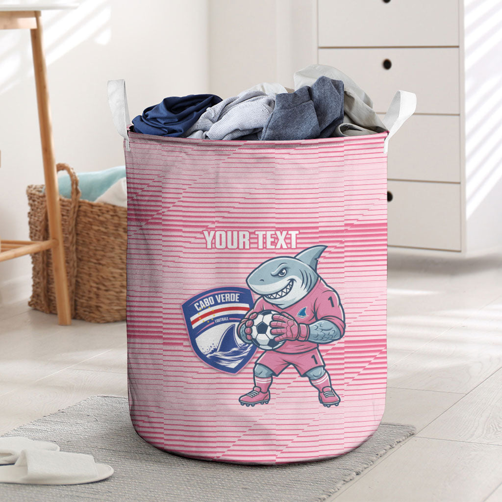 Cabo Verde Football 2026 Custom Laundry Basket Tubaroes Azuis Goalkeeper Pink Jersey